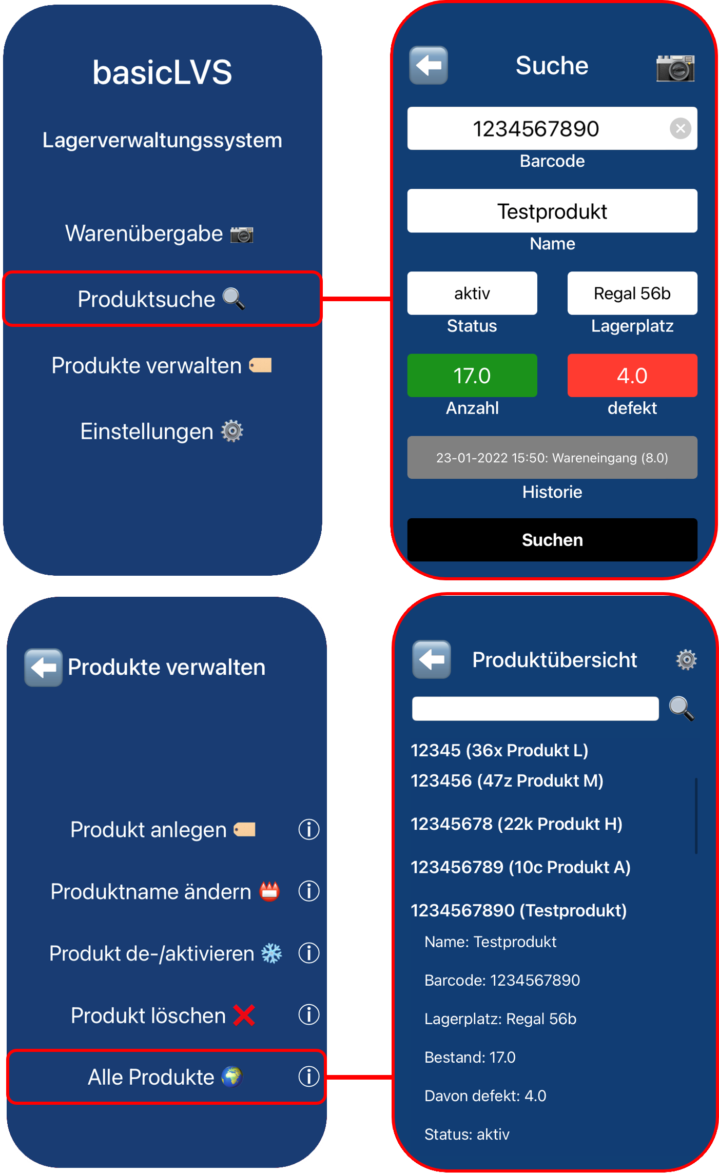 Lagerverwaltungssystem via Barcode Scanner in der Cloud